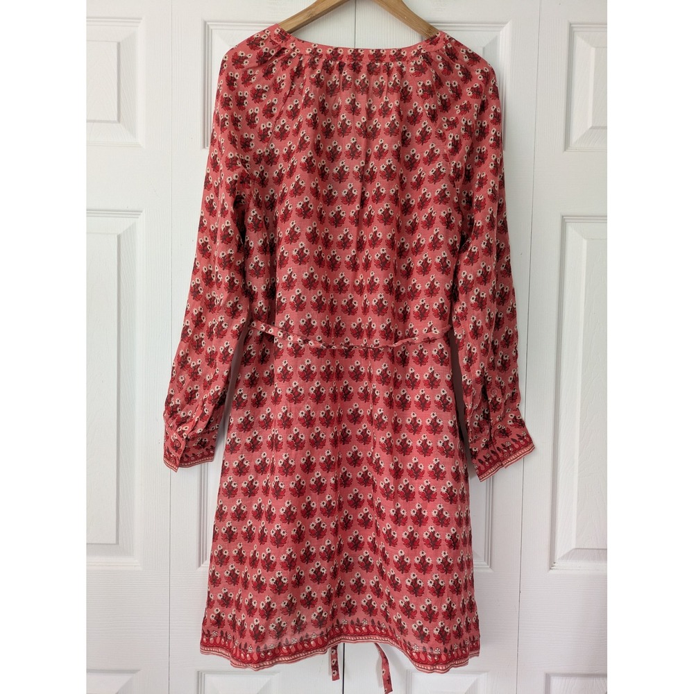 J.‎ Crew Cabana Min Dress in Block Print Ramie Size L Coral Multi NWT $198 CI921 - Picture 4 of 7